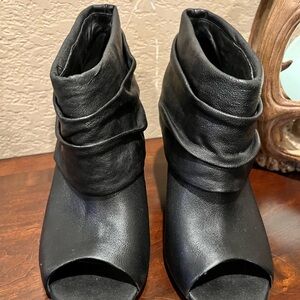 Vince Camuto Black Peep Toe Ankle Booties